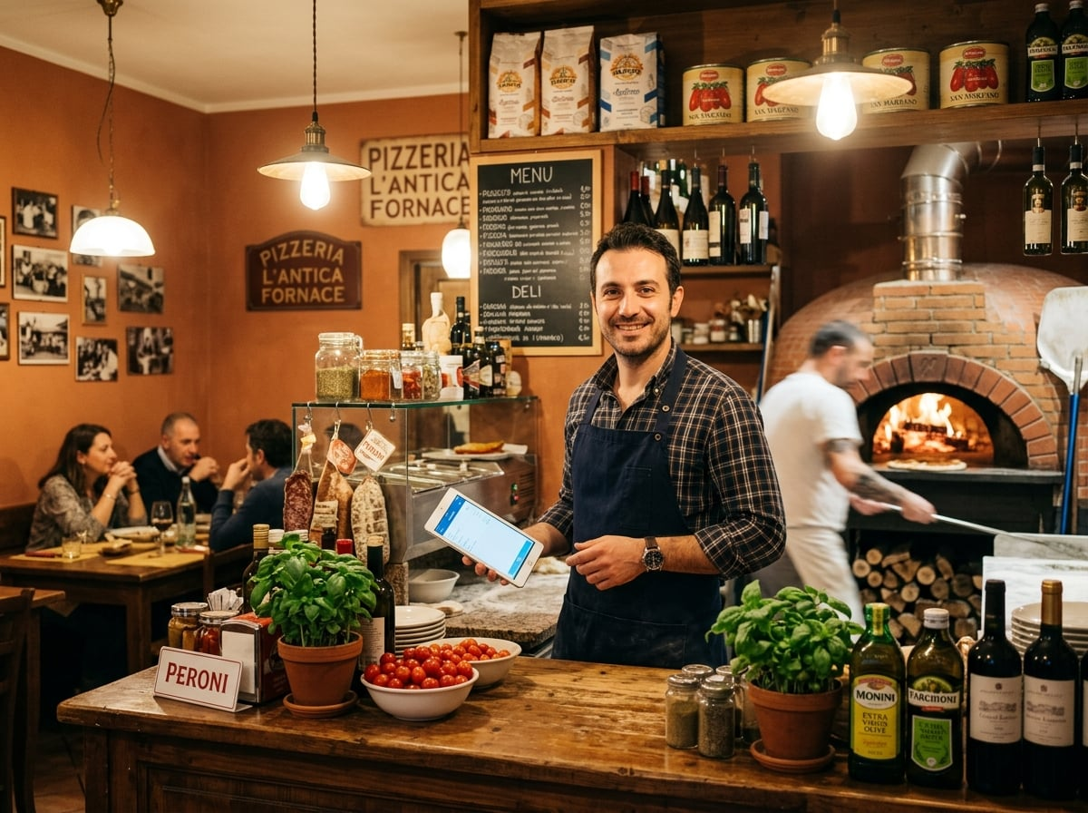 Imprenditore italiano nella sua attività