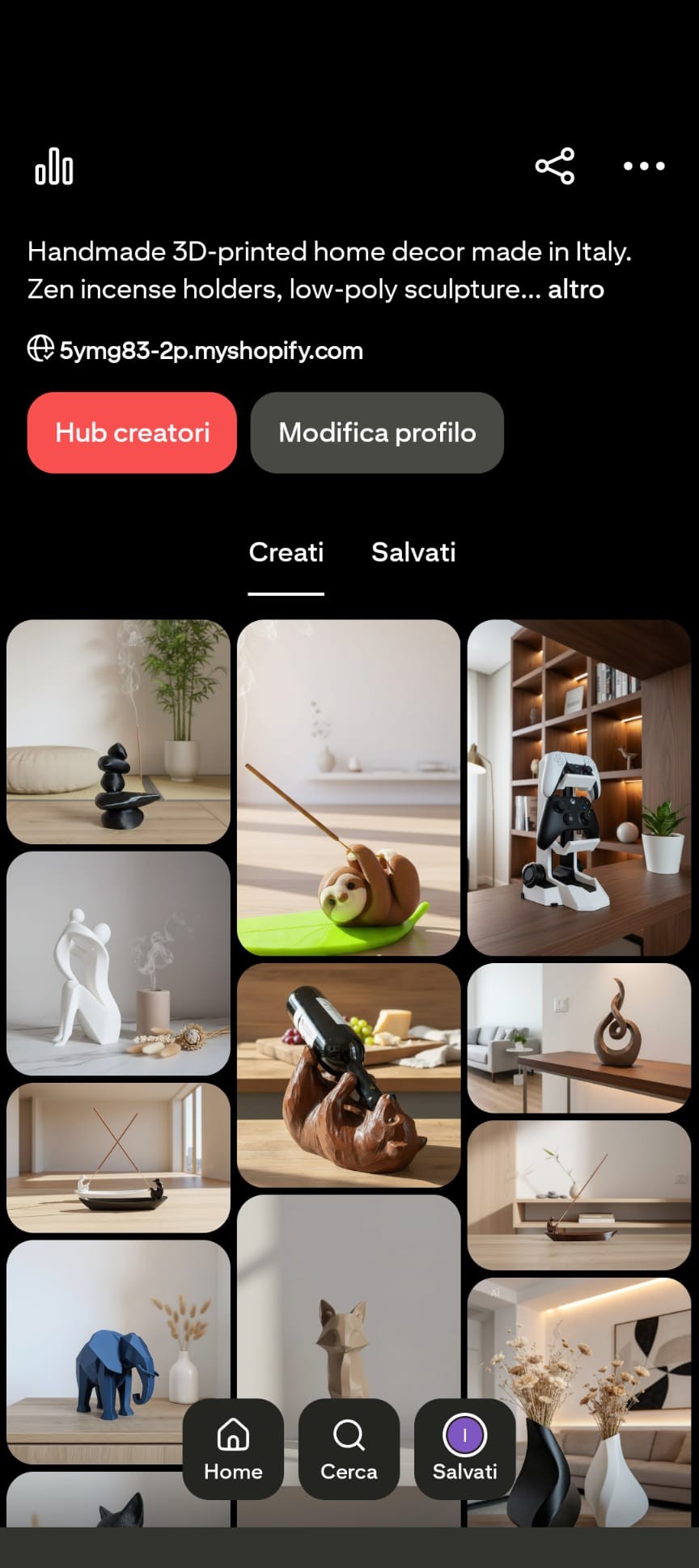 Profilo Instagram Innovative Arts 3D gestito da Furiato Solutions